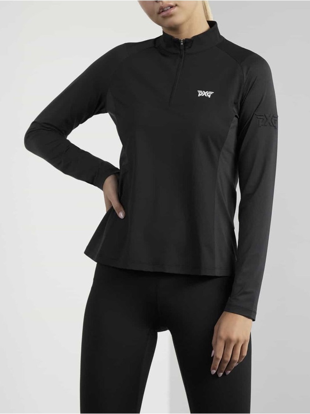 PXG Parsons Women Golf Quarter Zip Pullover Black Small S Long Sleeve Mesh Top